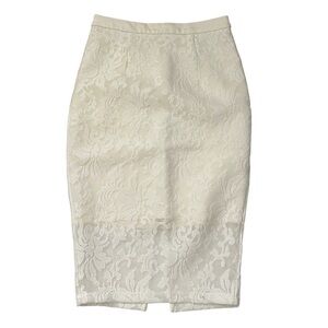 Ever New White Lace Pencil Skirt US 2